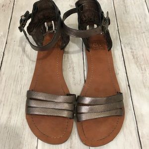 Dolce Vita bronze leather sandals with ankle strap